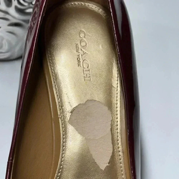 Coach Bowery Patent Leather Shoe/Pump/Heel Burgundy/Black Size 10B NWOT - Picture 12 of 12